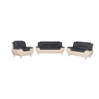Ivy Bronx Sofa ;Loveseat;Chair,High Quality Faux Leather Living Room Set