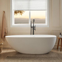 Pensen 66.92'' x 32.28'' Freestanding Soaking Solid Surface Bathtub