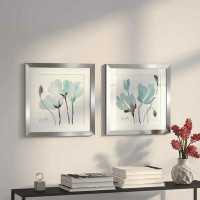 Made in Canada - Latitude Run® Teal Magnolias I - 2 Piece Picture Frame Set