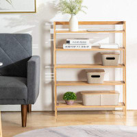 Latitude Run® 5 Tier Wooden Shoe Shelf Storage Organizer, Perfect for Entryway, Hallway, Closet, or Living Room