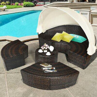 Rosecliff Heights Samara Furniture Round Full Daybed with Mattress