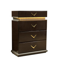 Ceballos Dunhill Modern Style 4-Drawer Chest Made With Wood In Brown