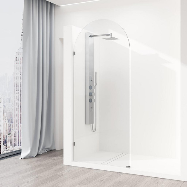 VIGO Arden 34 x 78 Fixed 10mm Frameless Shower Screen in Matte Brushed Gold, Chrome or Stainless Steel (Clear/Fluted)VGI in Plumbing, Sinks, Toilets & Showers - Image 3