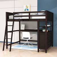 Harriet Bee Iasonas Full size Wood Loft Bed with Drawers and Desk by Harriet Bee