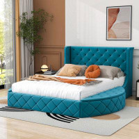 House of Hampton Queen 1 Drawer Upholstered Platform Bed with Headboard
