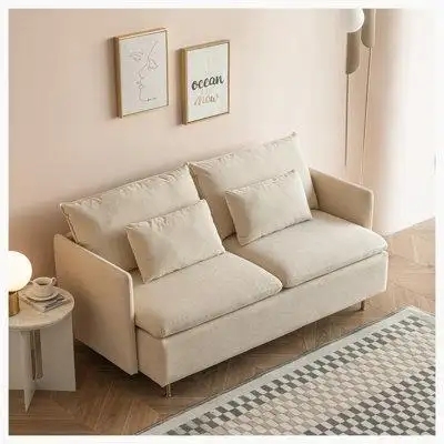 Latitude Run® Modern Upholstered Loveseat Sofa,Cotton Linen