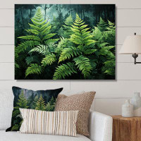 August Grove Emerald Green Ferns Forest IV - Plants Canvas Wall Art