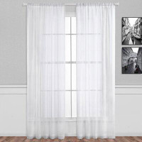 Eider & Ivory™ Hollomon Solid Sheer Rod Pocket Curtain Panels