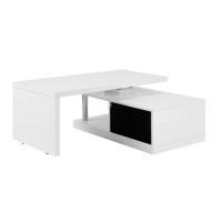 Latitude Run® Buck II Coffee Table W/Swivel Top In White & Black High Gloss