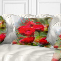 Made in Canada - East Urban Home Flower Roses on Watercolor Pillow