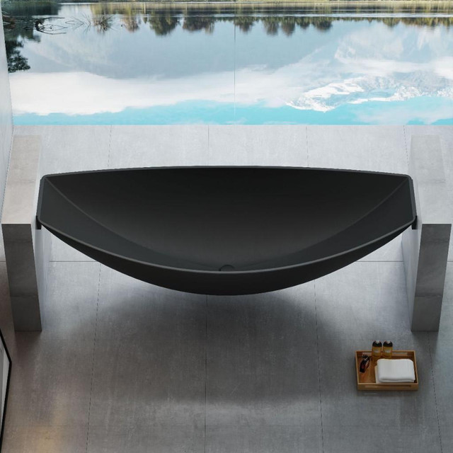 Hammock Tub 1 - 79 Acrylic Suspended Wall Mounted Hammock Bathtub - Available in Matte White or Black   ATC in Plumbing, Sinks, Toilets & Showers - Image 2