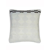 Hokku Designs Artturi 100% Cotton Hand Woven Cushion Cover Crown Pack Of 2 Charcoal