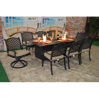 Darby Home Co Wes 9 Piece Sunbrella Dining Set with Cushions