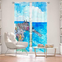 East Urban Home Lined Window Curtains 2-panel Set for Window Size by Markus - Vernazza Italian Riviera 2