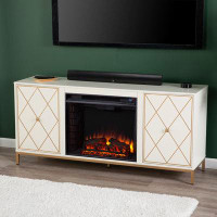 Everly Quinn Amadis TV Stand for TVs up to 65" with Electric Fireplace Included
