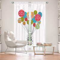 East Urban Home Lined Window Curtains 2-panel Set for Window by Marci Cheary - Balloons