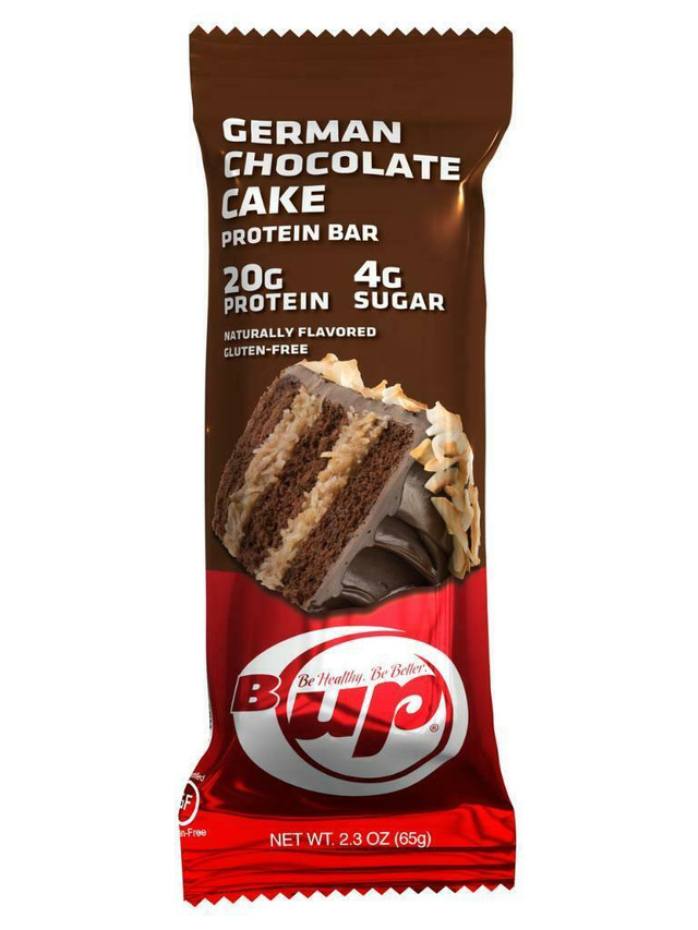 B-UP GERMAN CHOCOLATE CAKE - LOW SUGAR HIGH PROTEIN - 12 BARS - 12 BARRES in Health & Special Needs in Québec - Image 2