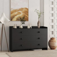 buthreing Chest Of Drawers White Dresser , 6 Drawer Chest With Wide Storage, Modern Contemporary 6-Drawer Cabinet