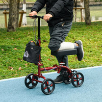 Knee Scooter 16.1" W x 31.1" D x 37" H Red