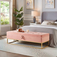 Mercer41 58.6" Bed Bench Metal Base With Storage
