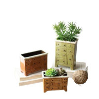Kalalou Kalalou Set Of 3 Modern Ceramic Chest Of Drawers Planters In Multicolor