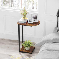 17 Stories Compact Rustic Brown End Table | Classic Style Space-Saving Side Table