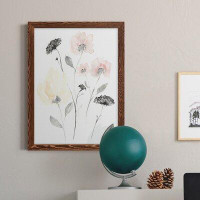 Red Barrel Studio Blush & Black Wildflowers II Premium Framed Canvas - Ready To Hang