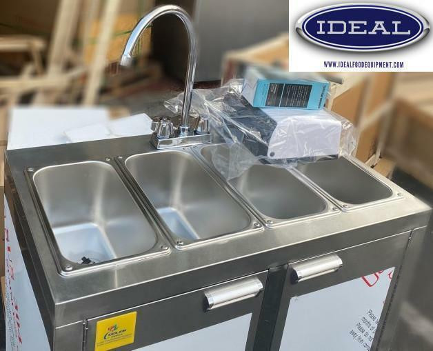 4 Compartment portable hand sink - hot and cold water - in Other Business & Industrial - Image 2