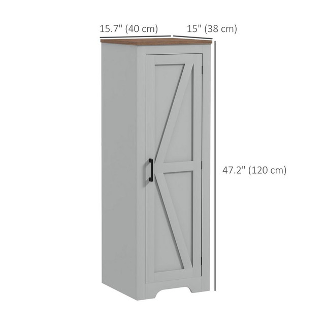 Storage Cabinet 15.7"W x 15"D x 47.2"H Grey in Storage & Organization - Image 3
