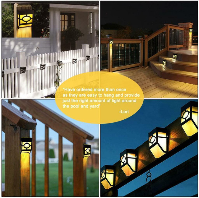 NEW 8 PACK SOLAR WALL, DECK & FENCE LED LIGHTS in Outdoor Lighting in Alberta - Image 3