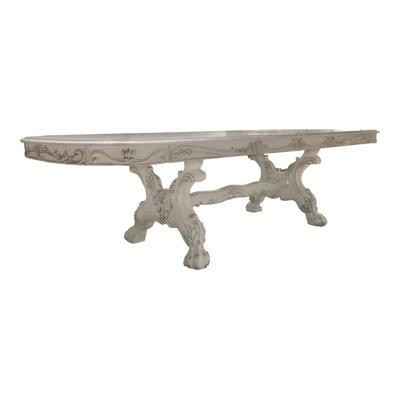 Rosdorf Park 135.6" Trestle Dining Table in Bone White in Dining Tables & Sets