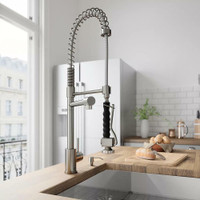 VIGO Zurich Single-Handle Pull-Down Sprayer Kitchen Faucet ( Chrome, Stainless Steel, Matte Black & Matte Brushed Gold )