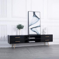 LORENZO Nordic light luxury retro TV cabinet modern simple American style TV cabinet in , 63" W