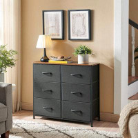 Ebern Designs Ebern Designs Dresser For Bedroom With 6 Drawers, 3-tier Wide Storage Chest Of Drawers With Removable Fabr