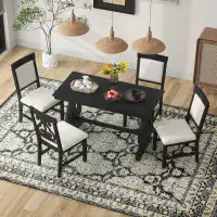 Red Barrel Studio 5-Piece Dining Set with 4 Upholstered Chairs