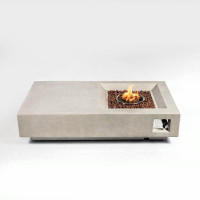 Brayden Studio Blinny 13.65" H x 59.91" W Magnesium Oxide Propane Outdoor Fire Pit Table