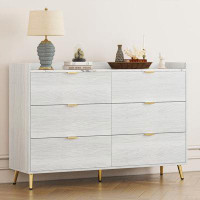 Mercer41 Marble Finish Dresser With Six Drawers