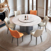 HIGH CHESS Light luxury supercrystalline stone round table artificial marble home turntable table