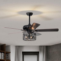 Williston Forge 52 in. Traditional Farmhouse Industrial Style Ceiling Fan Light (Bulbs Not Included)