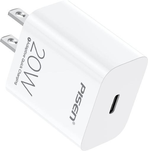 20W PISEN Wall Fast USB-C Charger with PD &amp; QC 3.0 Compatible with Smart Phone, Pods, Tablets, etc. - White in General Electronics - Image 2