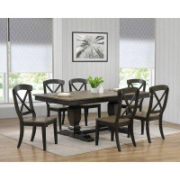 Rosalind Wheeler Paradiso 7 - Piece Extendable Rubber Solid Wood Dining Set
