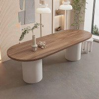 Latitude Run® 98.43" Light walnut Solid wood  Dining Table