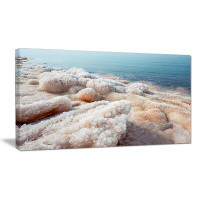 Made in Canada - Design Art Crystallized Salt on Dead Sea Beach - Wrapped Canvas Photograph Print