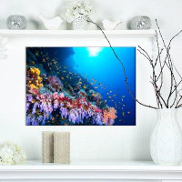 Made in Canada - East Urban Home Designart 'Tropical Colourful coral reef' Sea & Shore Nautical Photographic on wrapped