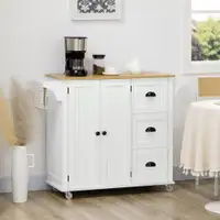 Kitchen Cart 45.9" x 15.6" x 35.4" White