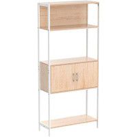 Latitude Run® Latitude Run® 4-Tier Bookshelf, Tall Bookcase, Wood Storage Cabinet For Living Room, Bedroom, Entryway, Ho