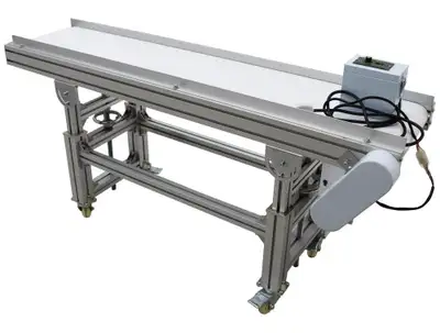 Flat Belt Conveyor Belts 59x12 Baffle Double Guardrail PU Belt Conveyor Adjustable High Speed 230556