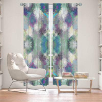 East Urban Home Lined Window Curtains 2-panel Set for Window Size by Pam Amos - Daisy Blush 1 Blue Plum