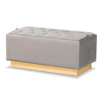 Everly Quinn Fansler  Upholstered Flip Top Storage Bench