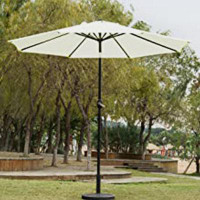 August Grove 9ft Outdoor Market Table Patio Umbrella with Button Tilt, Crank and 8 Sturdy Ribs A917E85312284F49B3337E61A